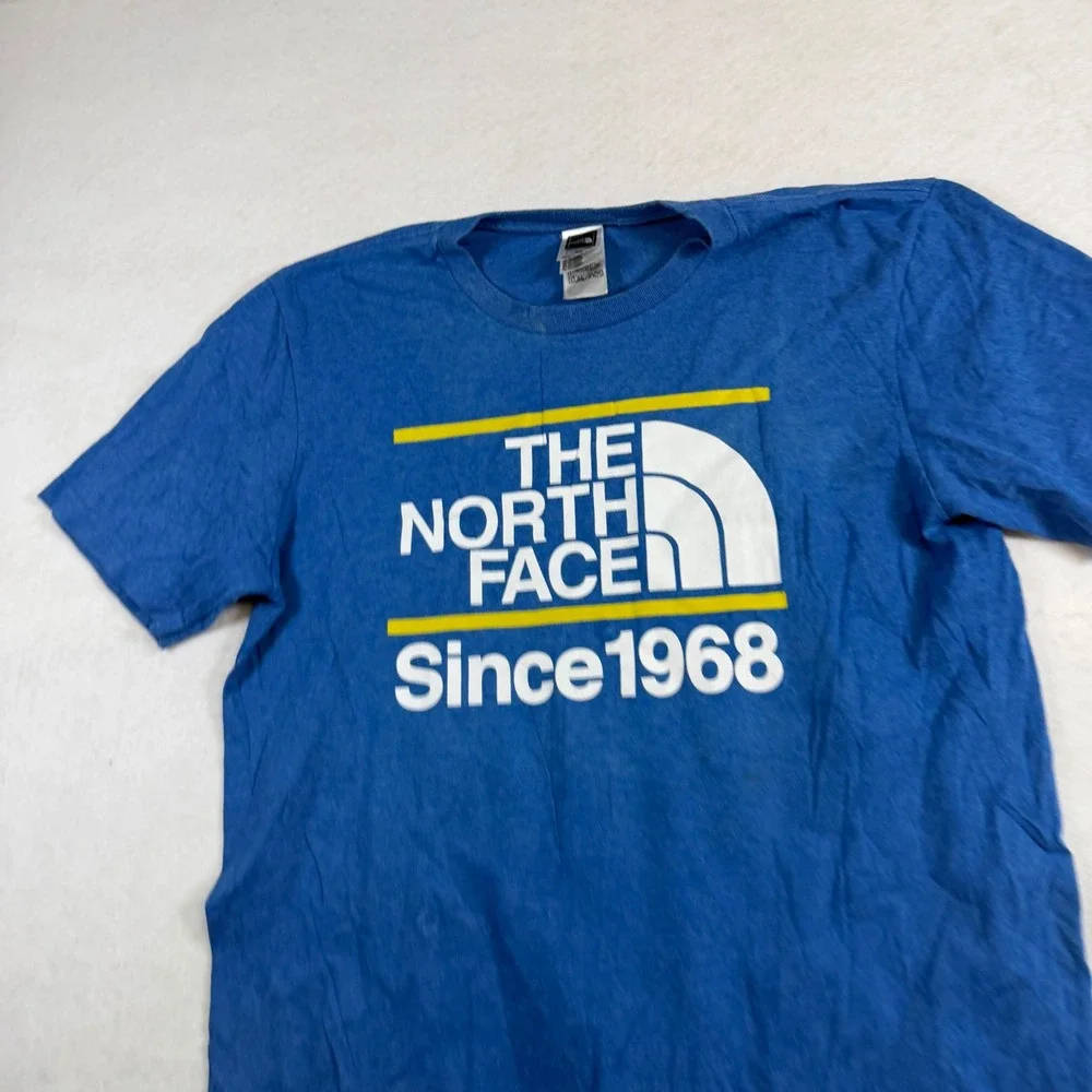 The North Face Mens Blue Since 1968 Graphic Logo T-Shirt Medium Short Sleeve Tee
